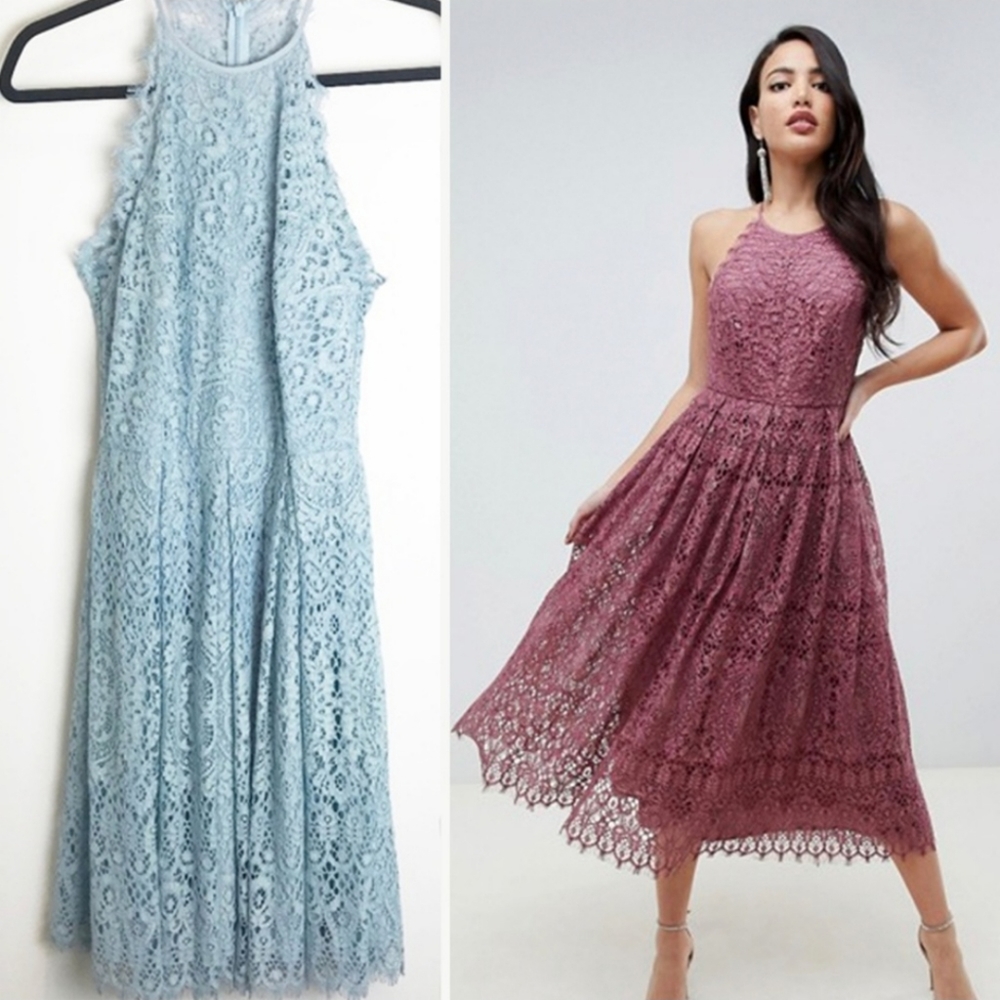 ASOS lace halter dress